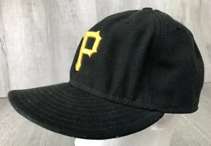 59fifty Pittsburgh Pirates Fitted Hat Black Baseball Cap Men’s Size 7 3/8 58.7cm - Picture 1 of 12