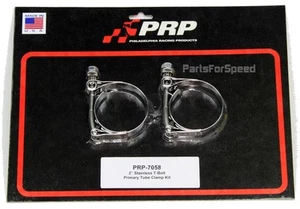 PRP 7058 2" Primary Tube Clamps for Header Tether T-Bolt Qty 2 NHRA Accepted - Picture 1 of 1