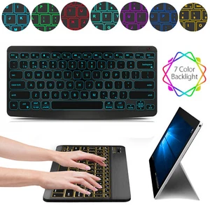 For Microsoft Surface Pro 3 4 5 6 7 Go 1/2 Wireless Backlit Bluetooth Keyboard - Picture 1 of 14