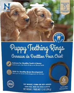 Puppy Teething Rings Peanut Butter Flavor Dog Treat, 6 Count Bag, 7.2-Oz - Picture 1 of 12