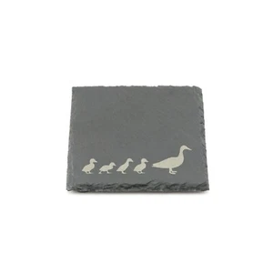 Duck Slate Coaster Ducklings Laser Engraved Slate Coffee Tea Gift Shabby Chic - Picture 1 of 2