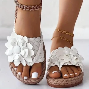 Pantuflas de playa planas con flores ortopédicas para mujer - Imagen 1 de 12