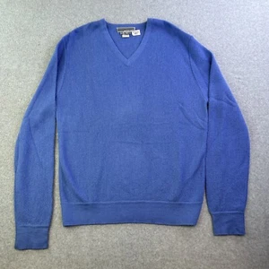 Michael Kors Sweater Mens Medium Blue Wool Long Sleeve V Neck Pullover Adult - Picture 1 of 13