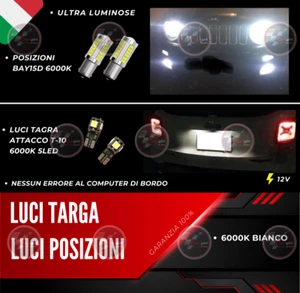 KIT LUCI DIURNE DRL BAY15D 15 LED + LED TARGA T10 CANBUS JEEP RENEGADE NO AVARIA - Picture 1 of 3