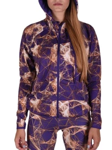 adidas Womens Hoodie Training Top Zipped Track Jacket Graphic Gym Running Hoody - Picture 1 of 7
