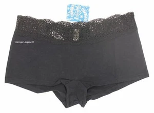 Nuevo con etiquetas Free People OB617634 ""Medallón"" algodón con pantalones cortos de encaje, negros - Imagen 1 de 5