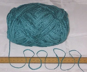 9 x 100g balls Turquoise Green flat Chenille knitting wool yarn 4 ply 900g pack - Picture 1 of 3