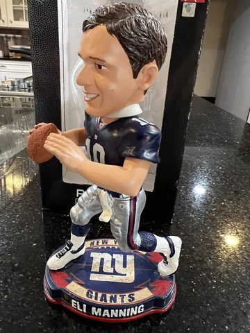 New York Giants NFL Eli Manning action bobblehead Thematic Base Blue Uniform Cover