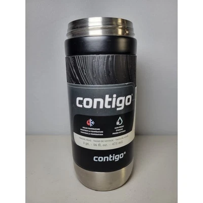 Contigo Byron SnapSeal Travel Mug Tumbler 16 oz Black Stainless Steel - Image 1 of 4