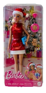 Vestido y sombrero de Papá Noel rojo rubio de vacaciones Barbie NUEVO - Imagen 1 de 2