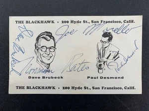 Dave Brubeck Quartett handsignierte Postkarte Blackhawk Cool Jazz Memorabilia um 1953 - Bild 1 von 13