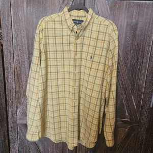 Camisa Ralph Lauren Para Hombre Talla XL Amarilla A Cuadros Manga Larga Abotonada Calce Clásico - Imagen 1 de 10
