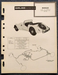 Morgan 10 PS 4/4 Mk II GIRLING Bremse Einbau & Wartung Datenhandbuch 1956 - Bild 1 von 2