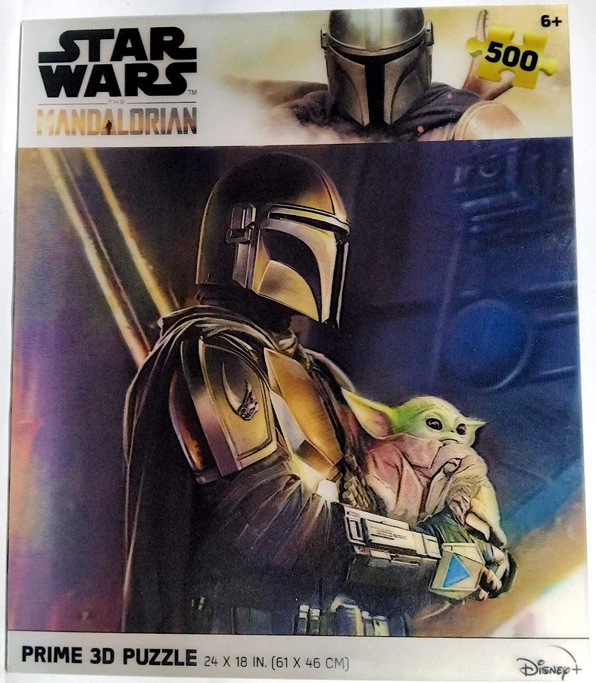 Rompecabezas Disney Star Wars Mandalorian Grogu Baby Yoda Boba Fett Prime 3D 500 24X18 Foto 1 de 1