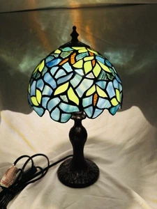 Lampada da tavolo Meyda Nightfall Wisteria Tiffany vetro colorato accento bronzo 14”x8” - Foto 1 di 12