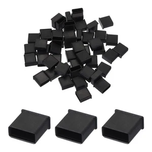 50pcs USB Mâle Port Prises Couvercles Bouchons Plastique Anti Poussière Protecteur Noir - Photo 1 sur 7