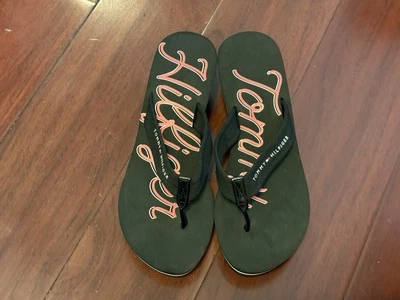 Chinelos anabela Tommy Hilfiger preto feminino 10 NOVO - Imagem 1 de 4