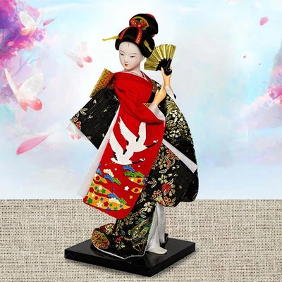 Japanische Geisha Kimono Puppe 9 Zoll Handarbeit Schreibtisch Ornament Mädchen Statue für - Bild 1 von 4