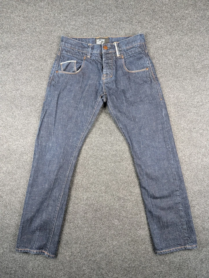 William Rast Selvedge Jeans Mens 30x30 Dark Wash Red Line Taper Low Rise Cotton - Image 1 of 4