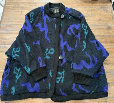 De Colección Foxland by Lanson Suéter Abrigo Mujer Talla XL Gráfico Suéter Años 80 Forrado Acrílico Foto 1 de 4