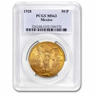 1928 Mexico Gold 50 Pesos MS-63 PCGS - Picture 1 of 3