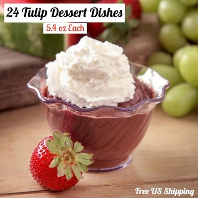 Carlisle Tulip Dessert Dish 5.4 oz Elegant Plastic Bowls 24-Pack - Image 1 of 4