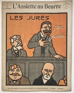 L'Assiette au Beurre #345 The Jurors 1907 French Legal System Satire Cartoons - Picture 1 of 9
