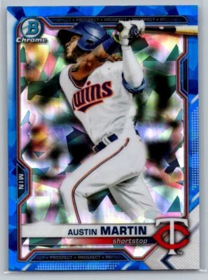2021 Bowman Chrome #BDC-19 Austin Martin Sapphire TWINS - Image 1 of 2