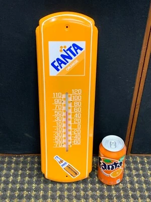 Termómetro publicitario metálico "FANTA ORANGE SODA", (17"x 5") NUEVO EN CAJA Foto 1 de 4