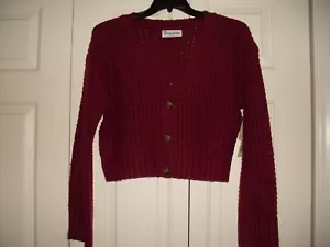 Womens No Boundaries button up short cardigan sweater size M (8-10) NWT - Picture 1 of 3