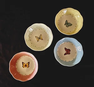 Vintage NIB Lenox  'BUTTERFLY MEADOW'  FRUIT DISHES   Set of 4 - Picture 1 of 4