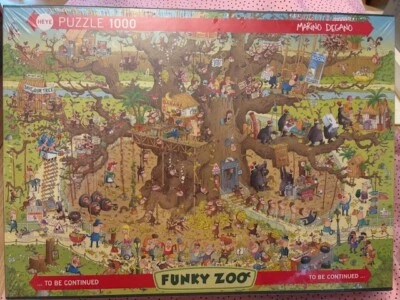 Heye Puzzle: Funky Zoo 1000 PC 作者 Marino Delano Monkey Habitat 27.6X19.7 全新 — 第 1/3 张图片