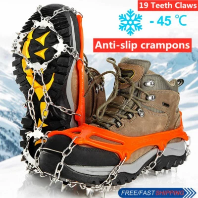 19-28 Picos Botines de Invierno Crampones de Hielo Empuñaduras para Nieve Antideslizantes Zapato Picos Agarre Foto 1 de 4