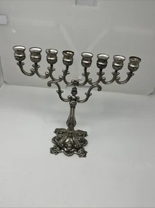 Vintage Silver Plated Chanukah Menorah - Picture 1 of 5