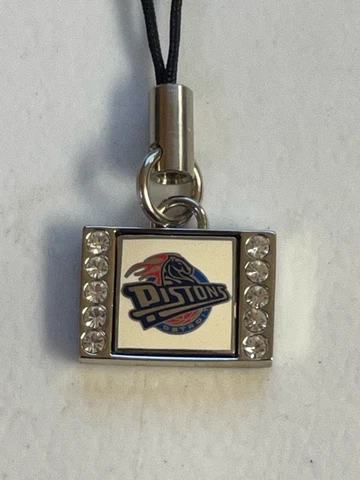 NBA DETROIT PISTONS DANGLE CHARM USE ON ZIPPER PULL KEY CHAIN BINDER NEW Cover