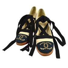 CHANEL CC Logos Bow Charm Shoes Pumps Beige Black 08P10G25946 Bi-color #37 57299