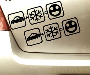 AUTOAUFKLEBER Auto+Schnee=Fun Schnee Aufkleber Fun 2 x Stück  Sticker  79 - Bild 1 von 2