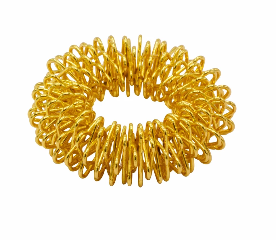 CHI-ENTERPRISE Massagering für die Finger | Anti Stress - Akupressur Ring | 1x Gold, klein