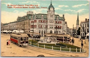 Postcard Guelph Ontario c1910s St. George's Square Post Office Upper Wyndham St. - Bild 1 von 2