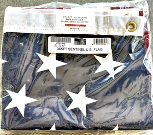 Sentinel American Flag 3'x5' Metal Grommets Made in USA 70/30 Poly Cotton NEW - Picture 1 of 6