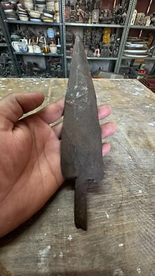 Old Collectible Ancient Hand Forged Iron Spear Head Lance Bhala Without Handle - Image 1 of 4