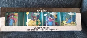 New Disney Lilo & Stitch Glassware Set 10 Ounce 4 Glasses Beach Vacation - Picture 1 of 4