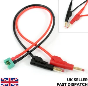 MPX M6 male to 4mm male banana/bullet connectors 300mm 14 awg lead/wire/cable - Picture 1 of 5