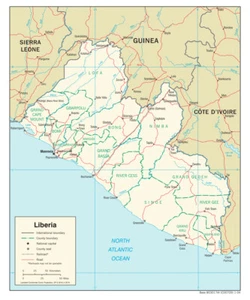 Liberia Road Highway Transportation Map Country Nation Poster Print - Picture 1 of 1