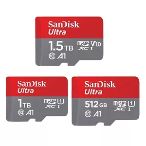New SanDisk Ultra A1 512GB 1TB 1.5TB microSD SDHC SDXC Flash TF Card U1 Class 10 - Picture 1 of 11