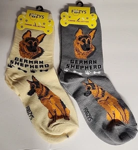 FOOZYS CANINO ALEMÁN PASTOR PERRO CACHORRO CALCETINES VESTIDO INFORMAL UNISEX MASCOTA 2 PARES NUEVO - Imagen 1 de 2