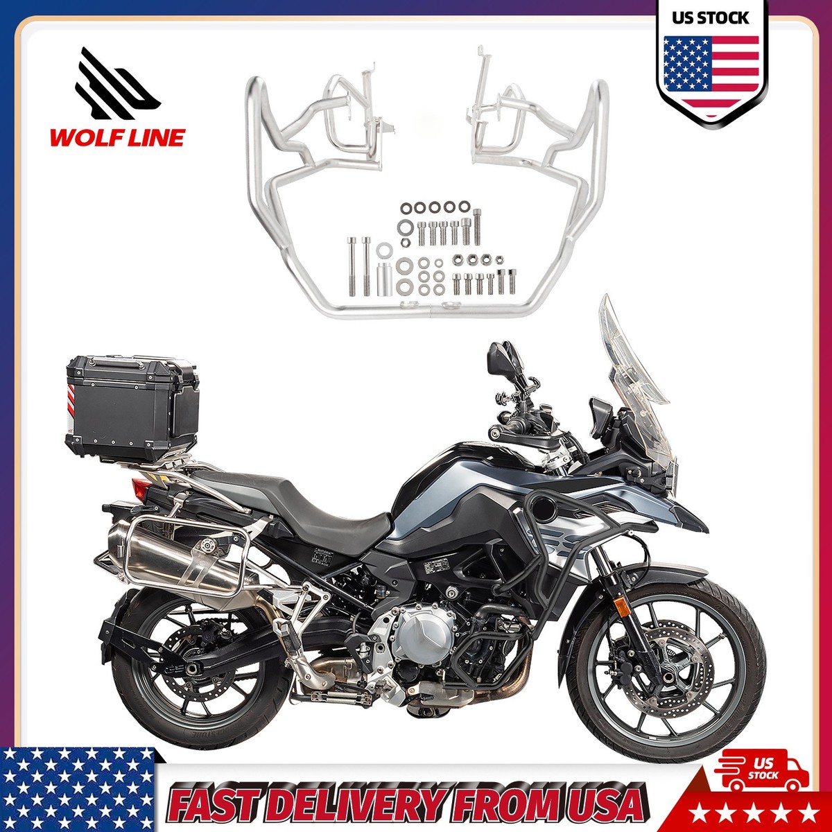 うさ オートバイサイドフレームパネルガードプロテクターカバーF800GS ADV