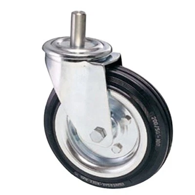 AVO 80B 80x25 Ruota in gomma girevole con perno filettato M10 nucleo in acciaio - Immagine 1 di 2