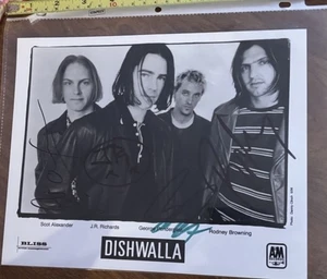 Dishwalla Band Promoting Photo Signed 96 Autographed By Band B&W - Picture 1 of 4