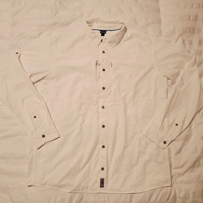 Patagonia Mens Shirt Large L White Sol Patrol Fishing Outdoor Vented 54253 *Spot - Image 1 of 4